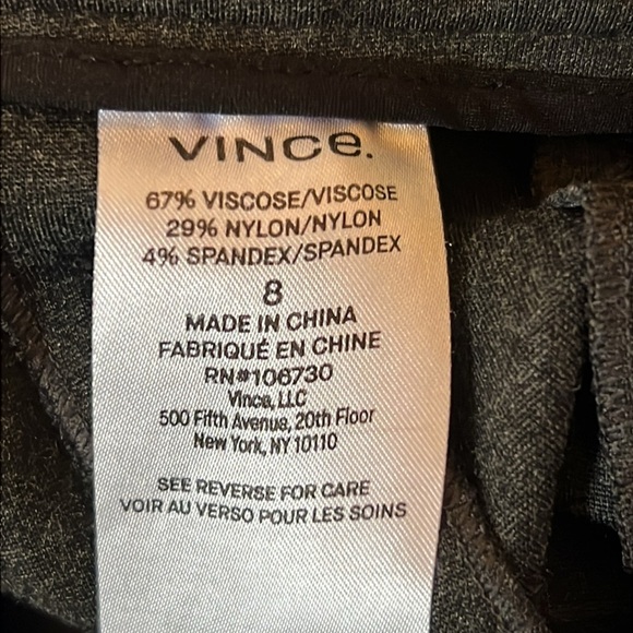 Vince Ponte Front Seam Riding Pants Zip Pockets Gray Size 8 - Picture 9 of 9